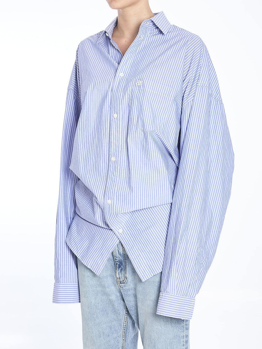 Knotted Shirt Shirts Light Blue