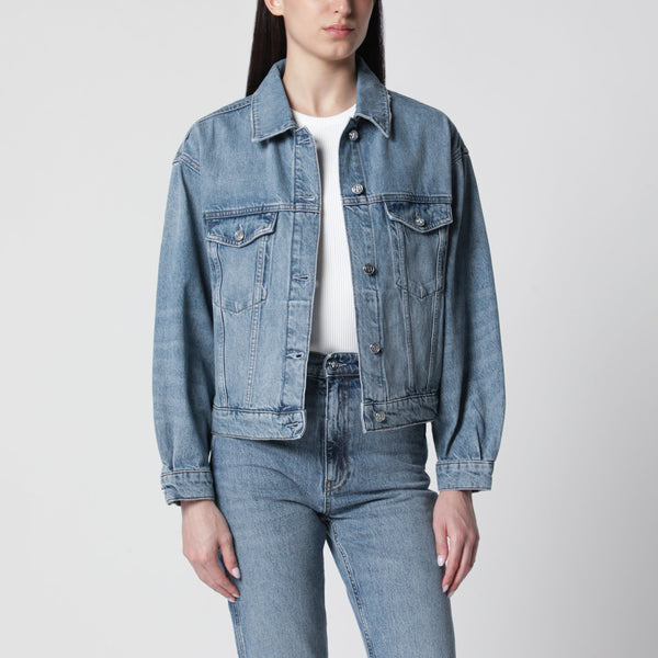 Quincy Washed Denim Jacket In Cascade Blue