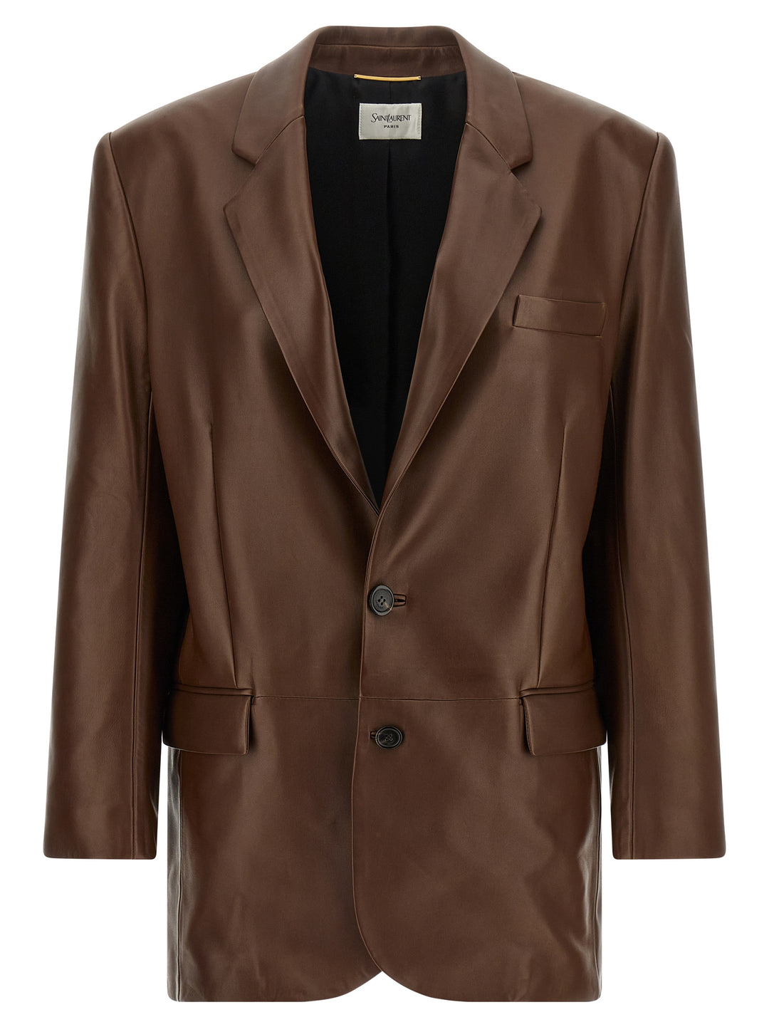 Saint Laurent Leather Blazer BlazerS - Brown | d92bb009756e10dc119d0e83d8b471de82c58820
