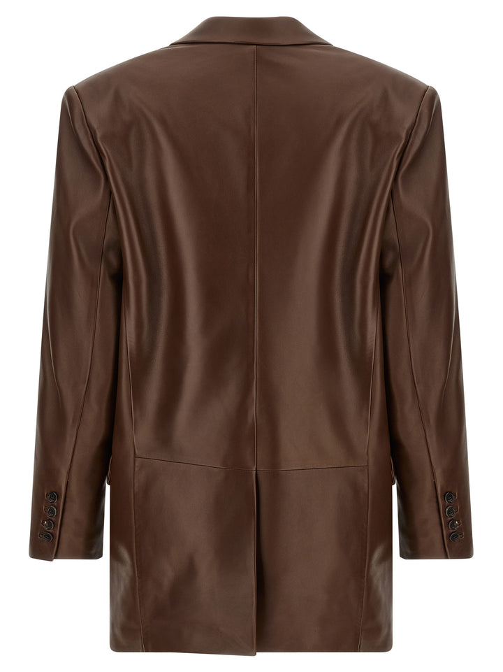 Saint Laurent Leather Blazer BlazerS - Brown | 0e5141fff946801281d0d68bd89f018c04aa17db
