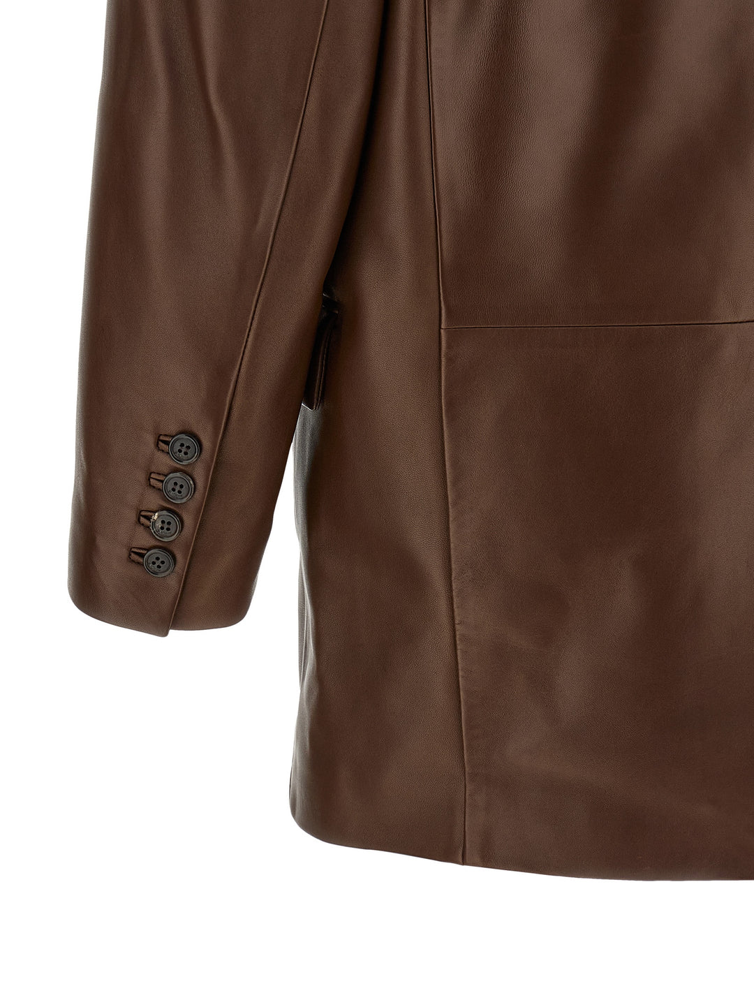 Saint Laurent Leather Blazer BlazerS - Brown | c18cd1e47f8fa9c1df3e1359e88725fc710e3341
