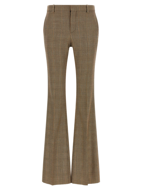 Prince Of Wales Houndstooth Trousers Pants Brown