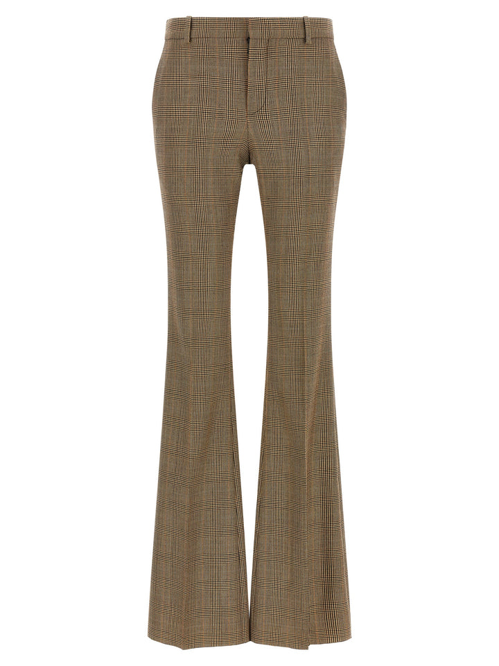 Saint Laurent Prince Of Wales Houndstooth Trousers Pants - Brown | edfb3ed51d6da4b5dcbc7bf219b981b525f8f30d