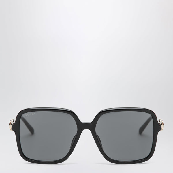 Black Butterfly Sunglasses With Horsebit Detail