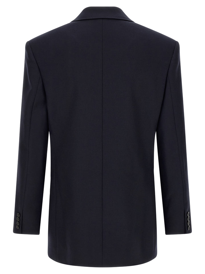 Saint Laurent Felted Wool Gabardine  Jacket Blazer - Blue | 857e4a343b02dba5e84bc826ee15802ff68b63a8
