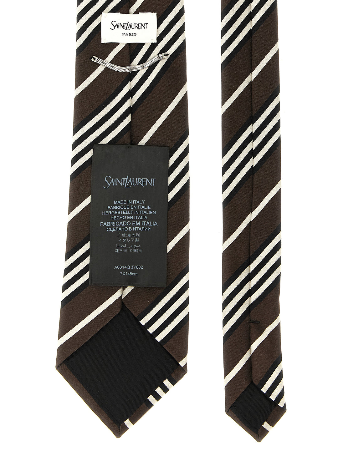Saint Laurent Diagonal Striped Tie Ties and Papillon - Brown | 6fed902be7e1d7322399a19252038cd4d1f06622