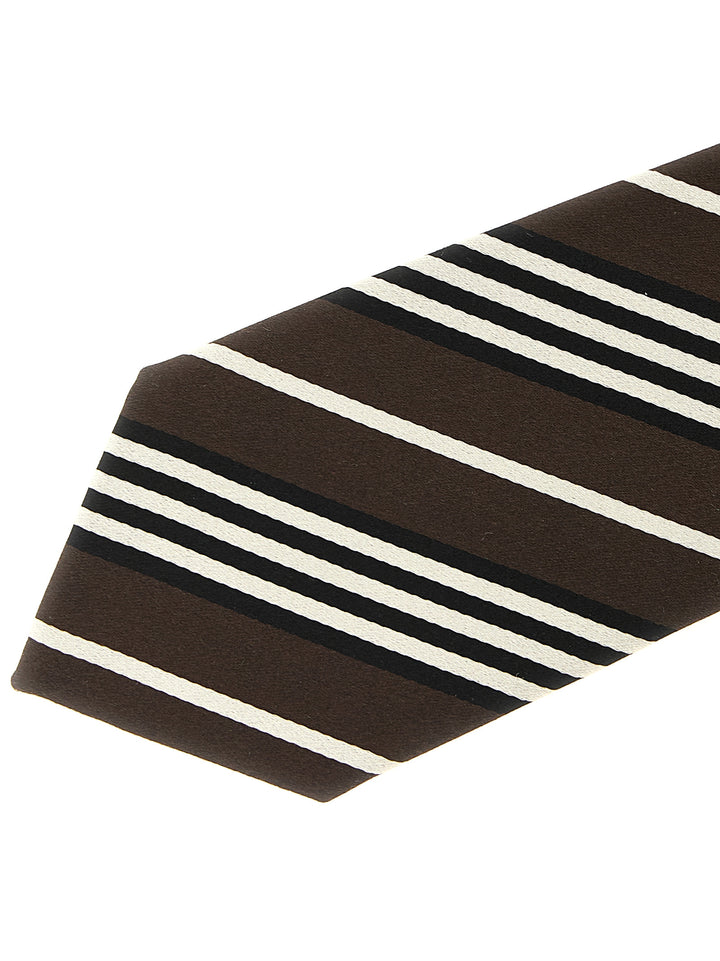 Saint Laurent Diagonal Striped Tie Ties and Papillon - Brown | d9d0e8cfc47a3f2973c96c21a7df31e22475b443