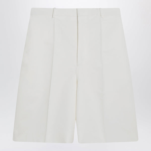 White Silk-Blend Bermuda Shorts By Bottega Veneta