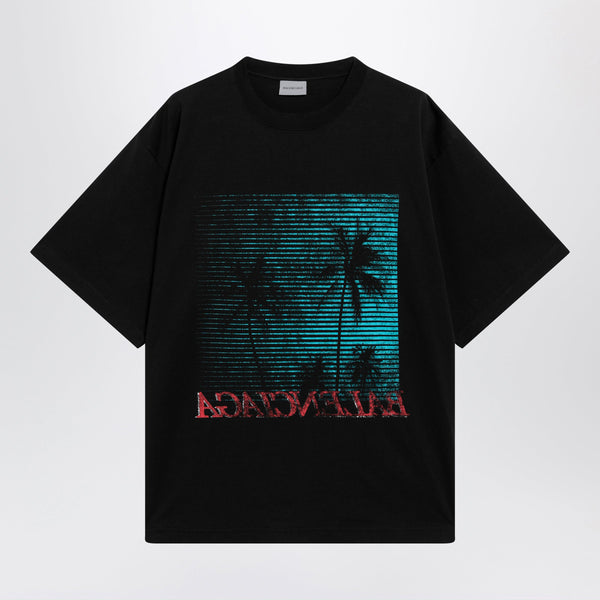 Holiday Graphic Print Cotton T-Shirt In Black