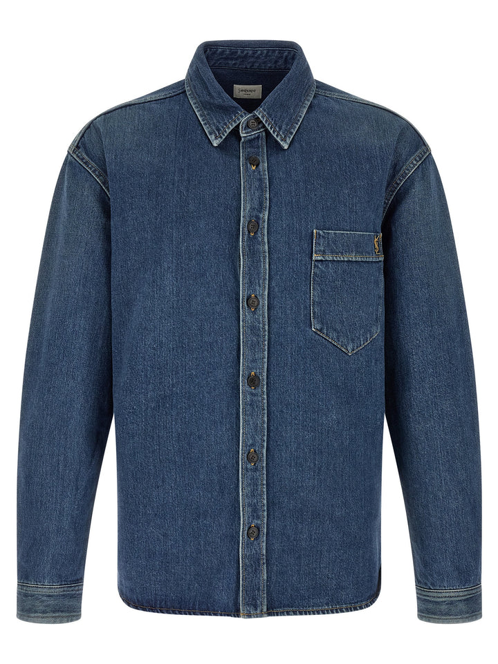 Saint Laurent Cassandre Shirt and Blouse - Blue | e45a6a65c24e4e765caf2d01021f7bb410caf6b5