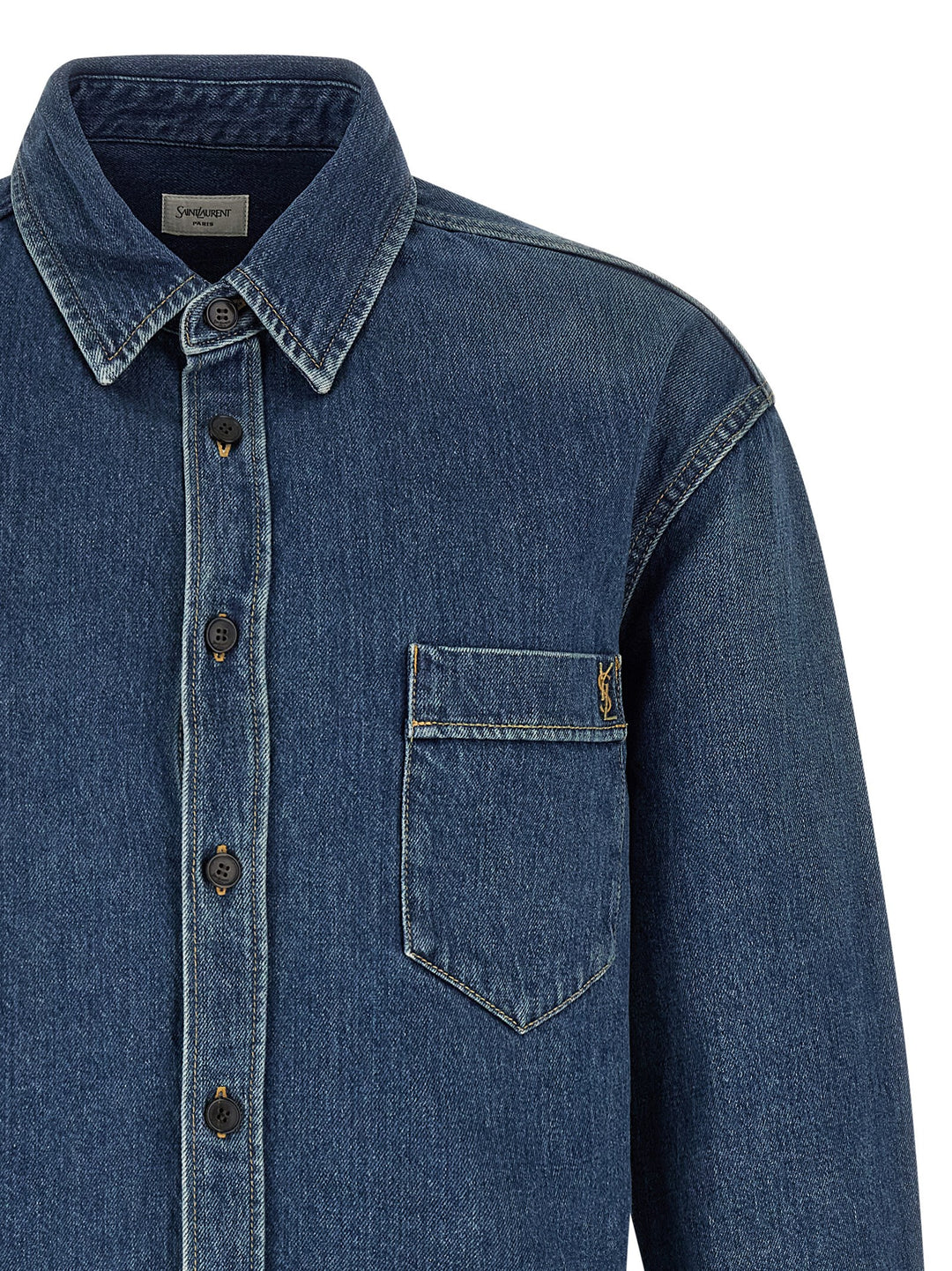 Saint Laurent Cassandre Shirt and Blouse - Blue | 54973a099243d857049fc15a4126547050e4d863