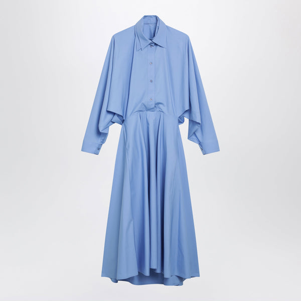 Light Blue Cotton Poplin Shirt Dress