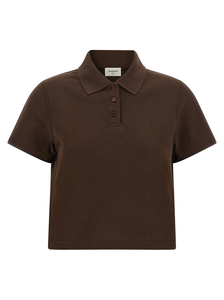 Saint Laurent Cassandre Polo - Brown | 993ec2ceedc14a1475a61d873ffcb9fe7c152f83