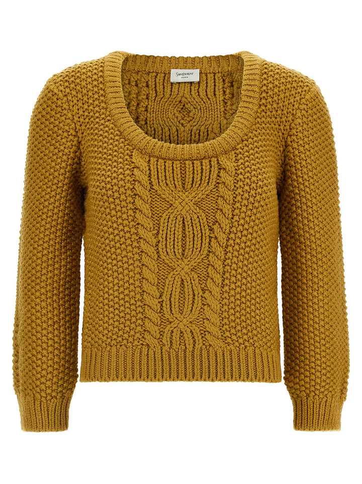 Saint Laurent Knit With 3/4 Sleeves Sweaters and Cardigans - Yellow | fd9a769adaf4d526cb1dde39d4764af93eeba94e