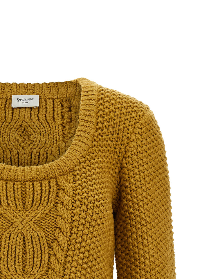 Saint Laurent Knit With 3/4 Sleeves Sweaters and Cardigans - Yellow | 1d6614600441505774d1b20f2c6fda5a6b971da2