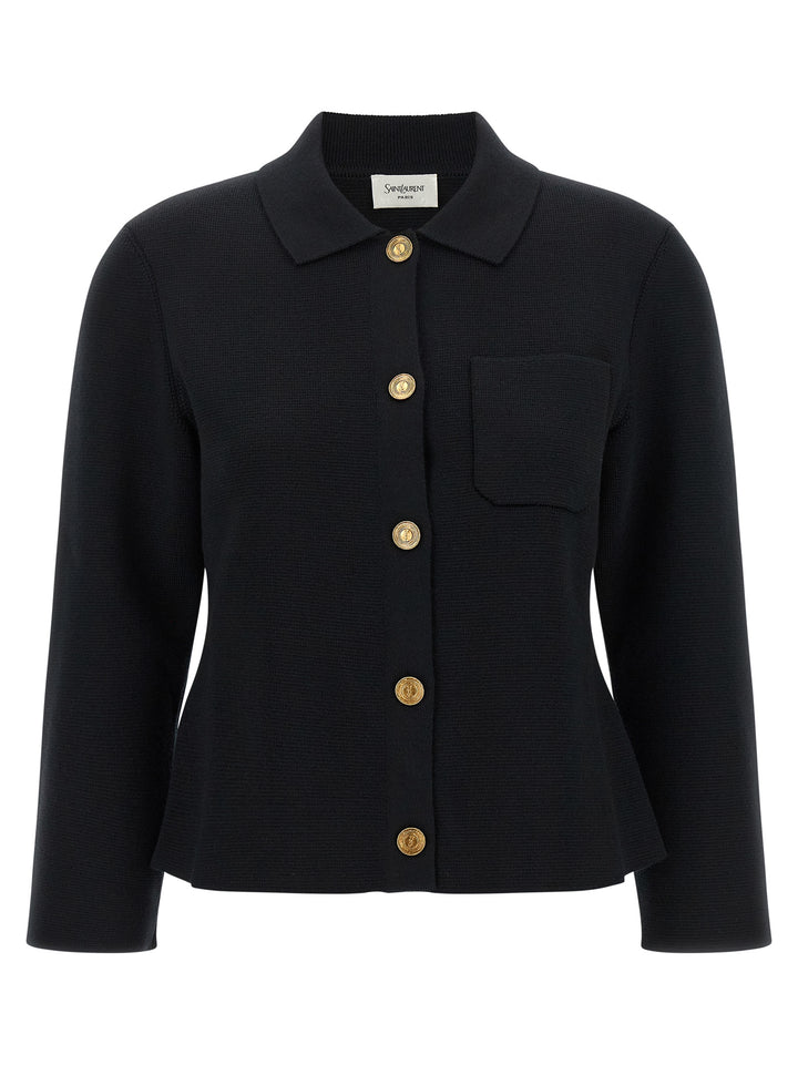 Saint Laurent Cassandre Sweaters and Cardigans - Black | e7b914b58ee322f7cc8aea74e898b2b5dd2fec25