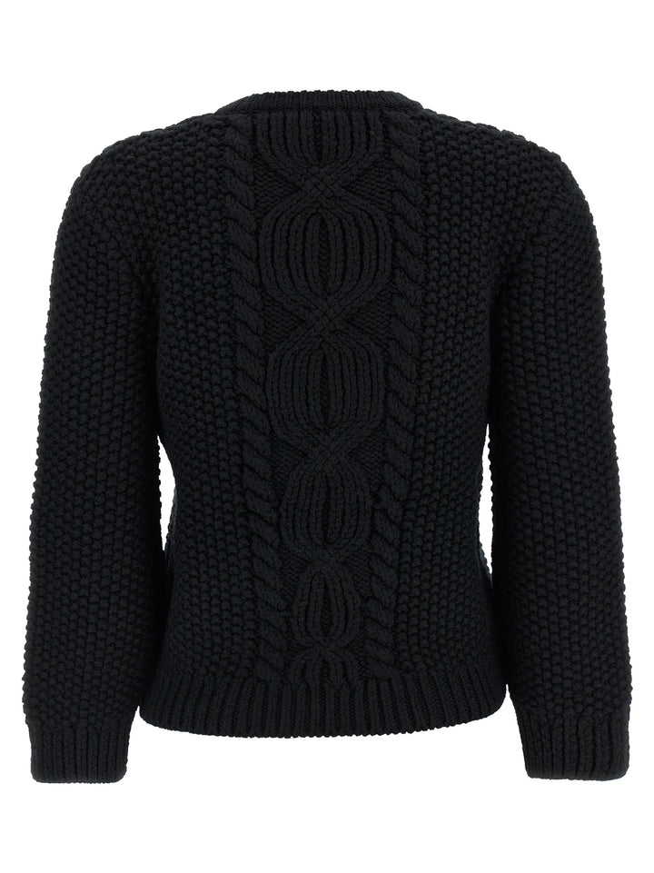 Saint Laurent Wool Sweater With Processing Sweaters and Cardigans - Black | eeb96a336edd92071e1bc5f8b01941808d967d20