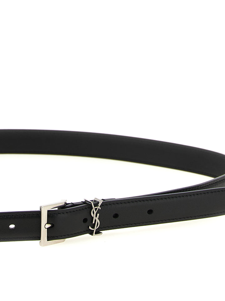 Saint Laurent Cassandre Belts - Black | 747fca34ca1899da1554c753a1e982f9f18ede1d