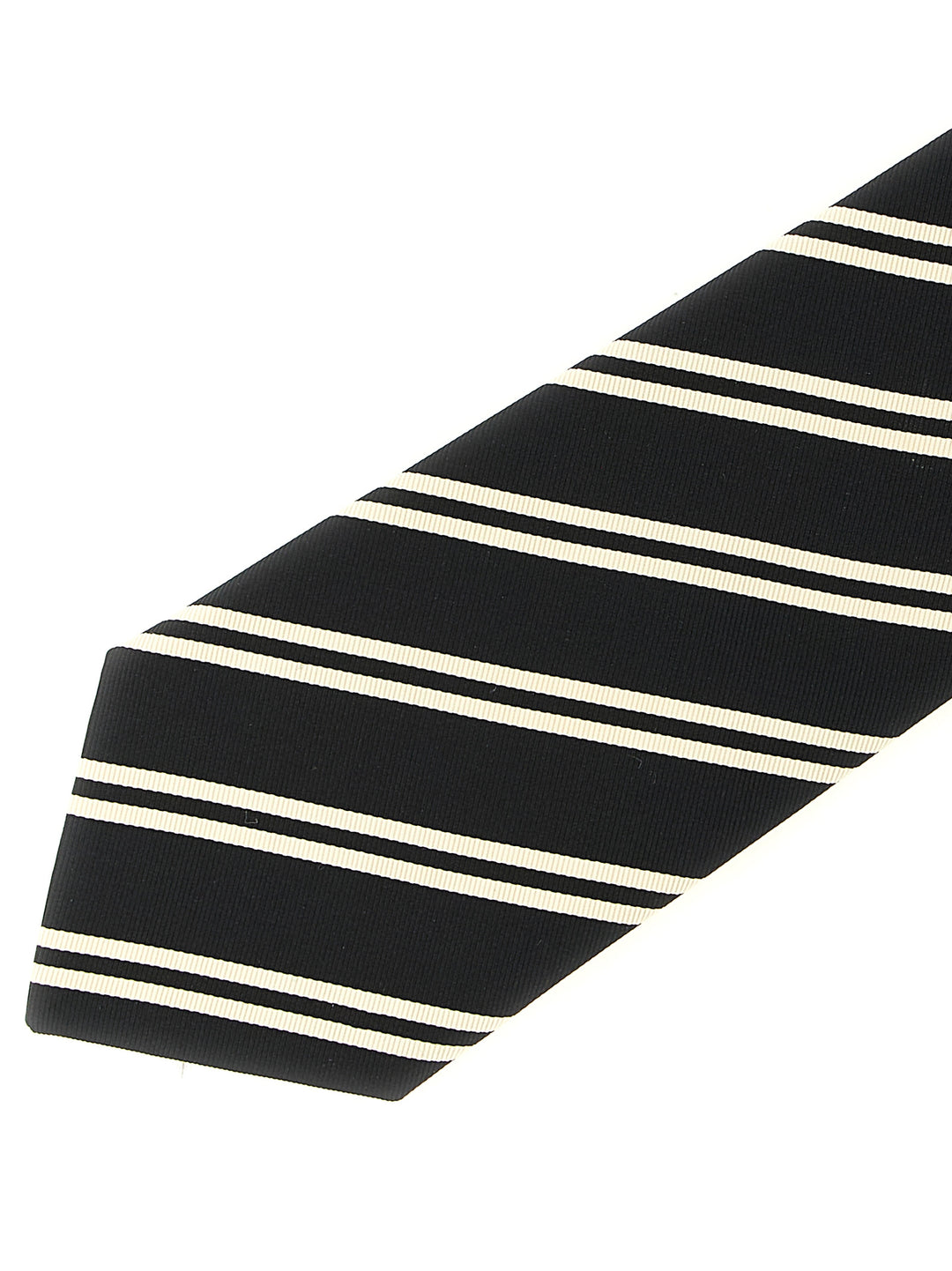 Saint Laurent Striped Tie Ties and Papillon - Black | ae19e7080191bf498e17da31e01b16db8a7a3887
