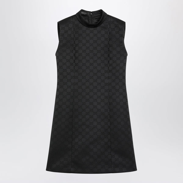 Black Gg Jacquard Viscose Dress