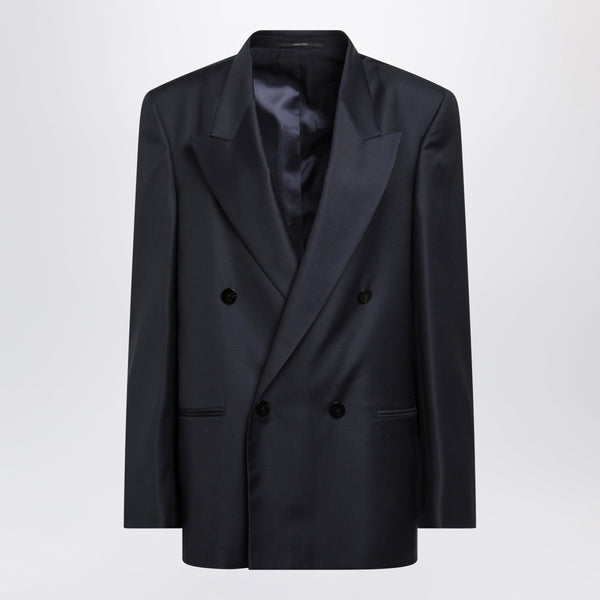 Double-Breasted Blue Japan Wool Jacket