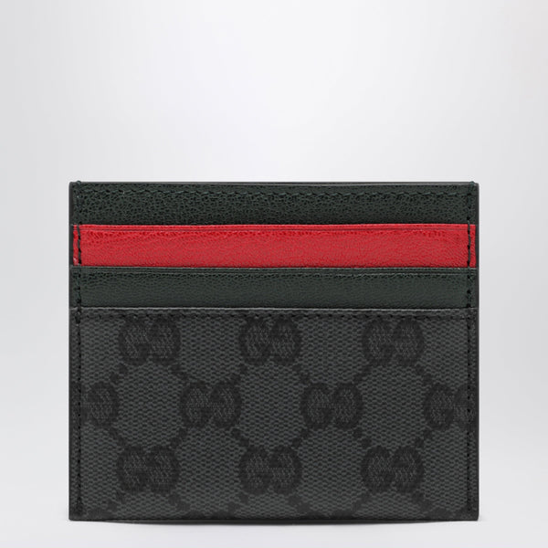 Black Gg Supreme Canvas Card Holder