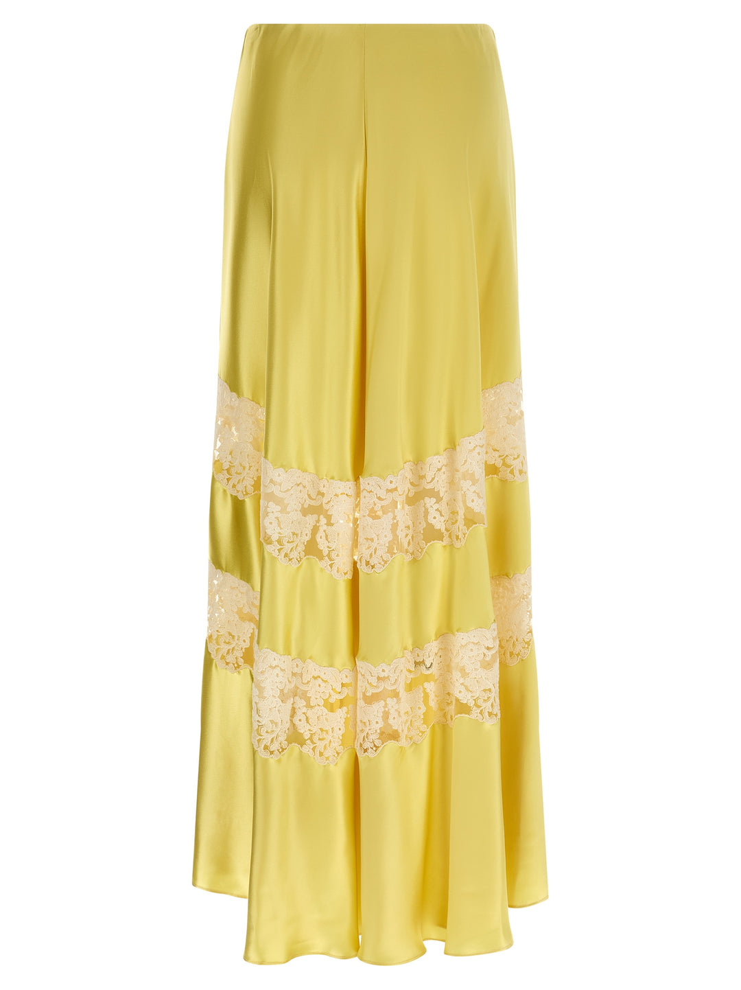 Alberta Ferretti Lace Insert Skirt Skirts - Yellow | 87294f80d9e44cfca76e2d03643a856ceeb495d3