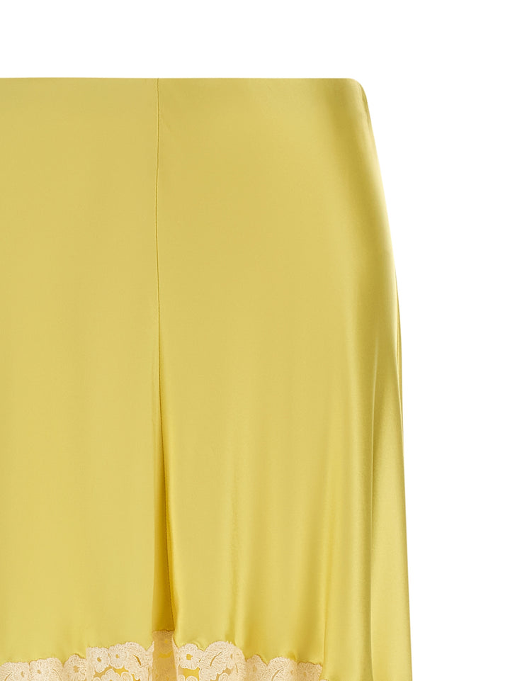 Alberta Ferretti Lace Insert Skirt Skirts - Yellow | efdb0e13e622c7ce10132828de2c1ae31dfca8de