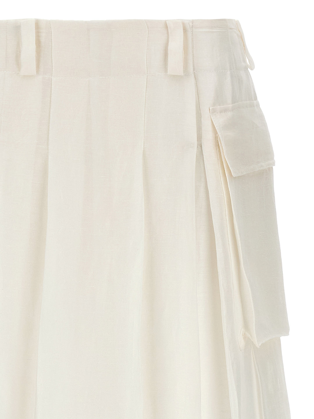 Semi-Transparent Long Skirt Skirts White