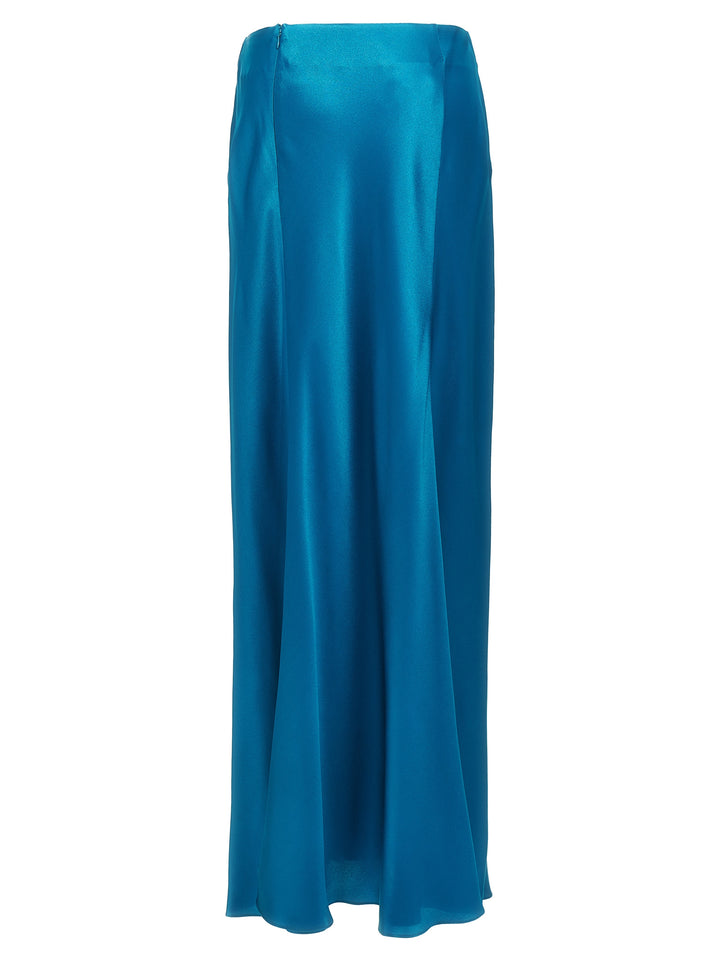 Long Satin Skirt Skirts Light Blue