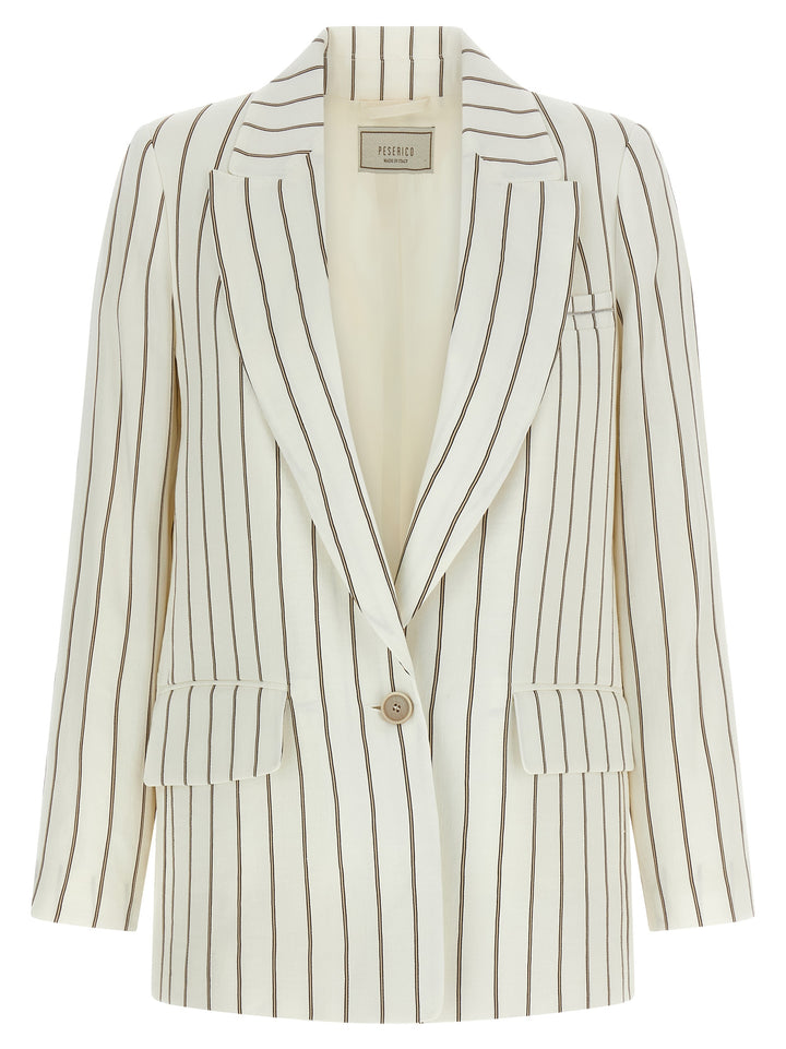 Peserico Pinstripe Twill Blazer BlazerS - White | a7a745e450d253a9f7c5fc20222b8f8344ab952c