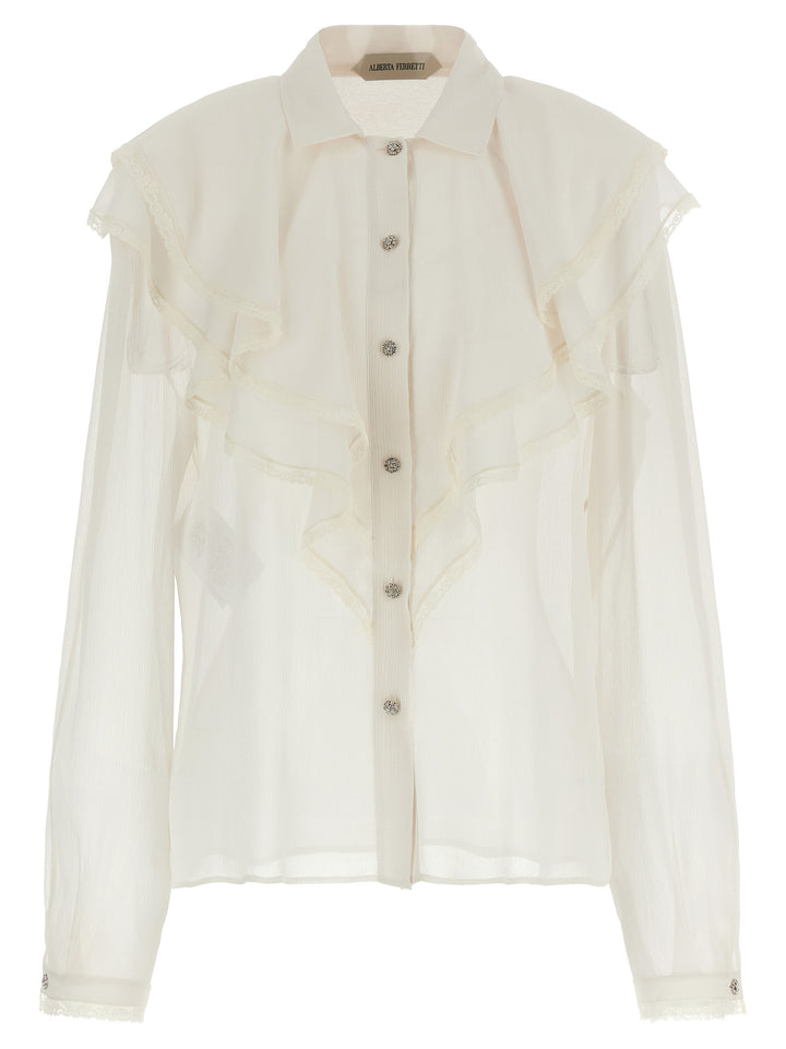 Alberta Ferretti Silk Shirt Shirt and Blouse - Beige | 6cc6d0e063959863366cc17104fe683f397ed6b9