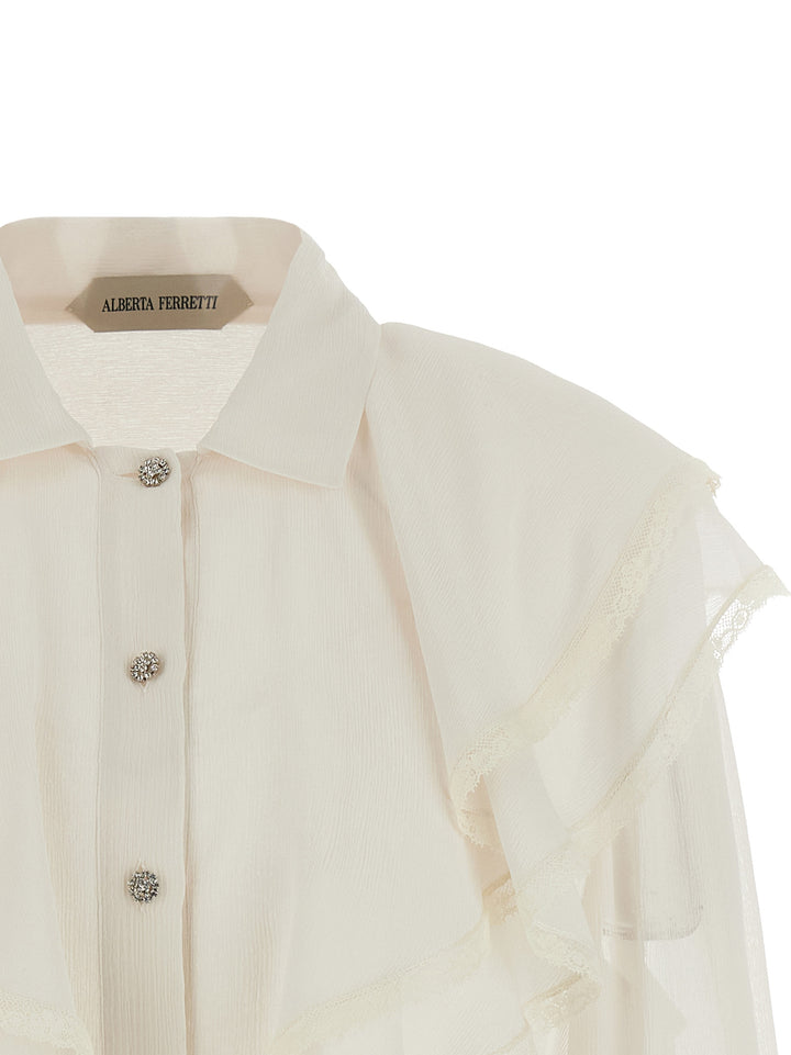 Alberta Ferretti Silk Shirt Shirt and Blouse - Beige | 3014661ac254639709df3794a606b217486be748