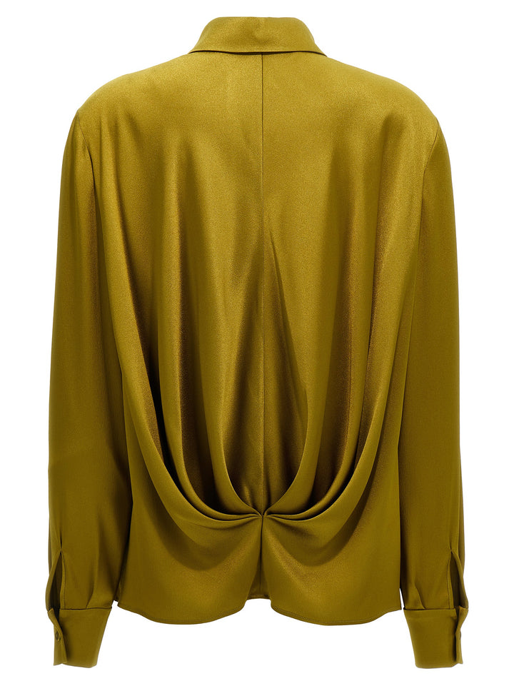 Draped Shirt Shirt, Blouse Green