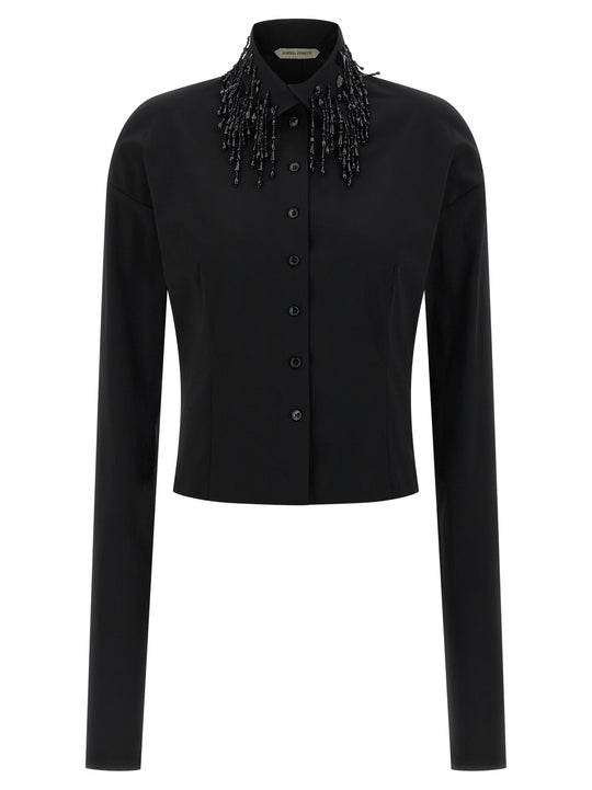 Beads Shirt Shirt And Blouse Black