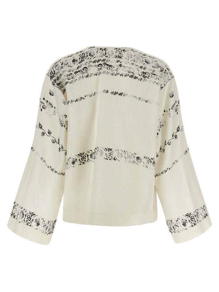 Alberta Ferretti Fortuny Shirt and Blouse - White/Black | a5fc9ad37e89a8c3677ee9e525c312c1cc5c3f24