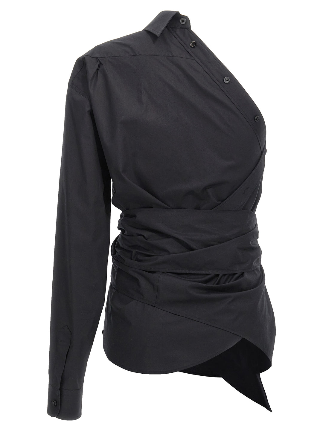 One-Shoulder Shirt Shirt And Blouse Black