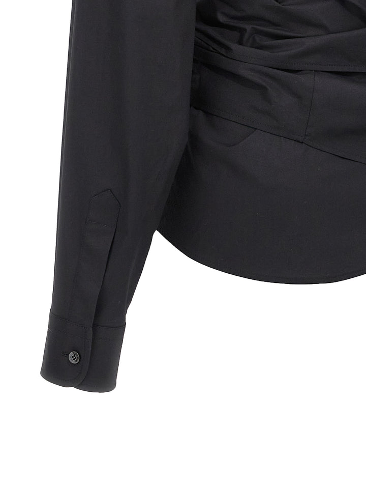 One-Shoulder Shirt Shirt And Blouse Black