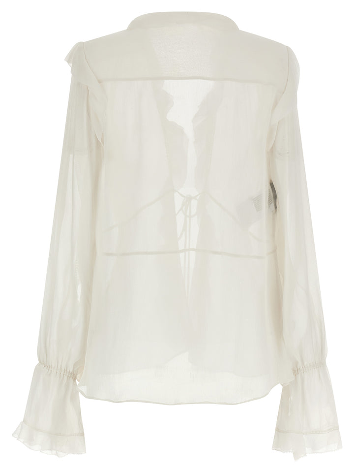 Alberta Ferretti Silk Blouse Shirt and Blouse - Beige | 0bb18add27ab9f97cdd63ff520020e820497a4bf