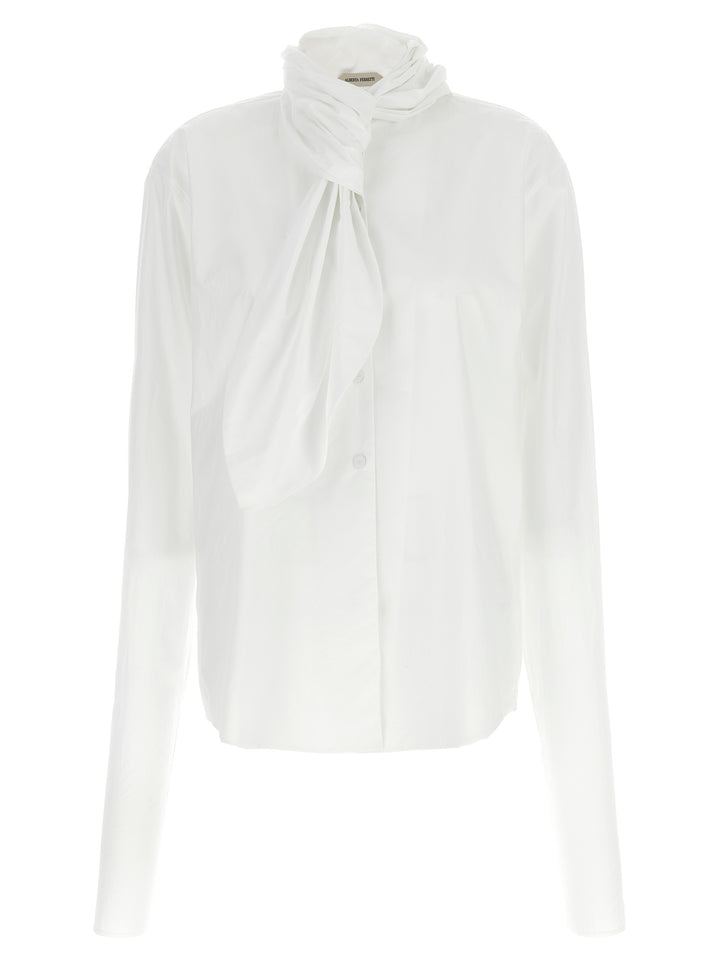 Alberta Ferretti Tie Shirt Shirt and Blouse - White | 03e9d13e09366049050f14ebbe33e43e1a0d6cad