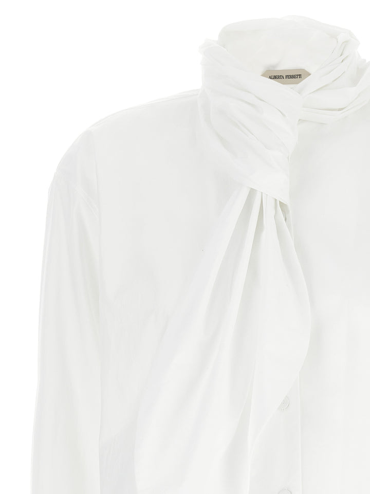 Alberta Ferretti Tie Shirt Shirt and Blouse - White | 68379348bd4e16ca019484416c8d70e75877f028