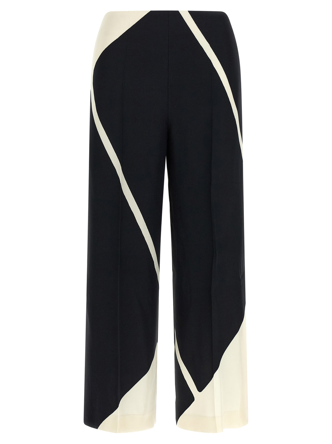 Alberta Ferretti Cropped Pants - White/Black | acbffc4540abe8e5fcb5b661bddf3f3c39fd9f13