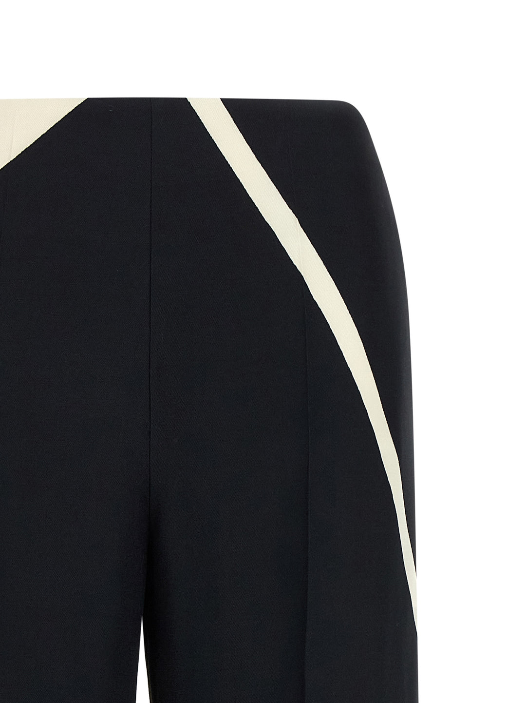 Alberta Ferretti Cropped Pants - White/Black | 280f5a3c1ba8af9b906fe2a0613d1bed0519b908