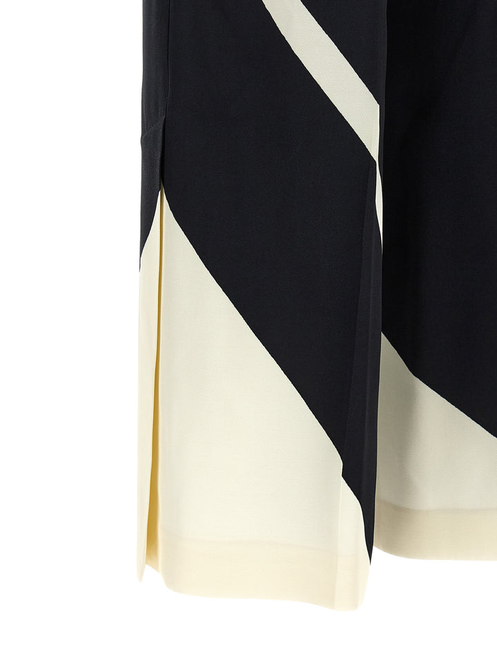Alberta Ferretti Cropped Pants - White/Black | 94d19a2794f67430fdee8964cbfb35409f6939b1