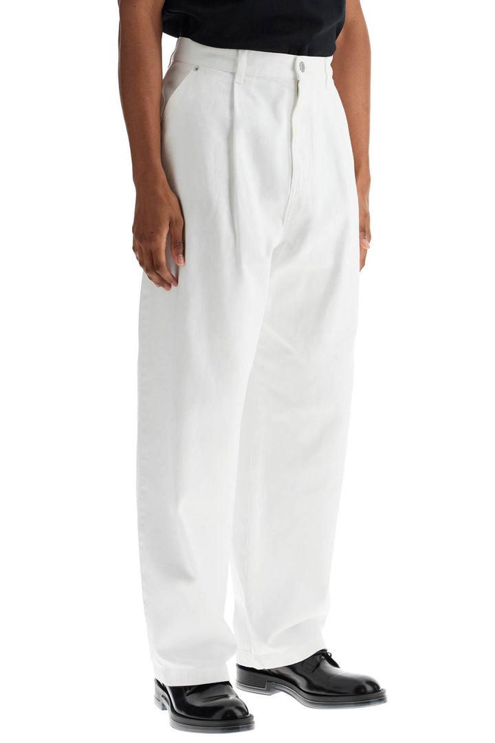 White Cotton Wide Leg Trousers