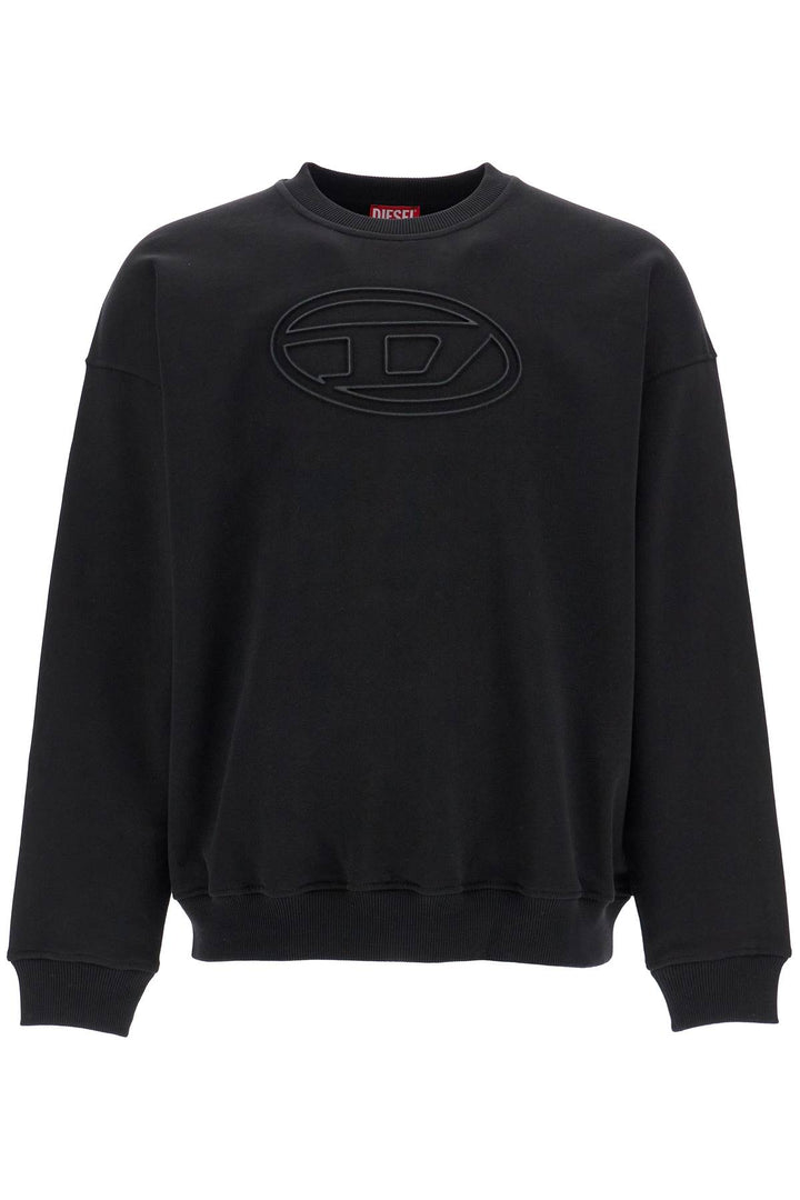 Black Cotton Sweatshirt With Embroidered S Mart Bigoval Logo