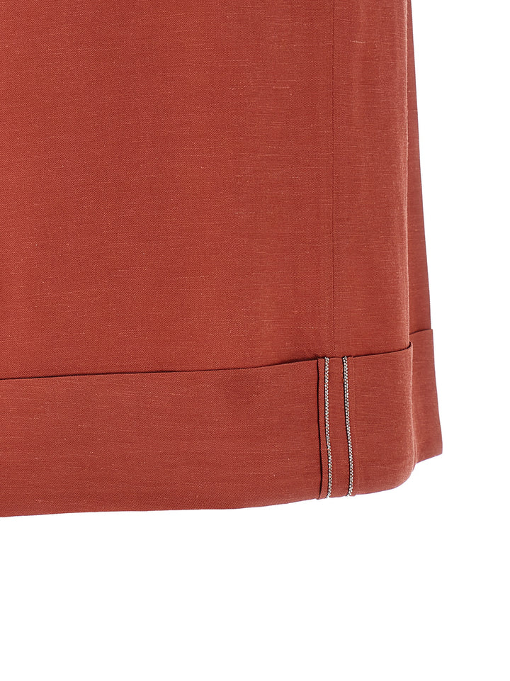 Peserico Linen Viscose Bermuda Shorts Bermuda and Short - Red | fbe13adfd922dbe4d23b3cb07e1a8a2b55fb2251