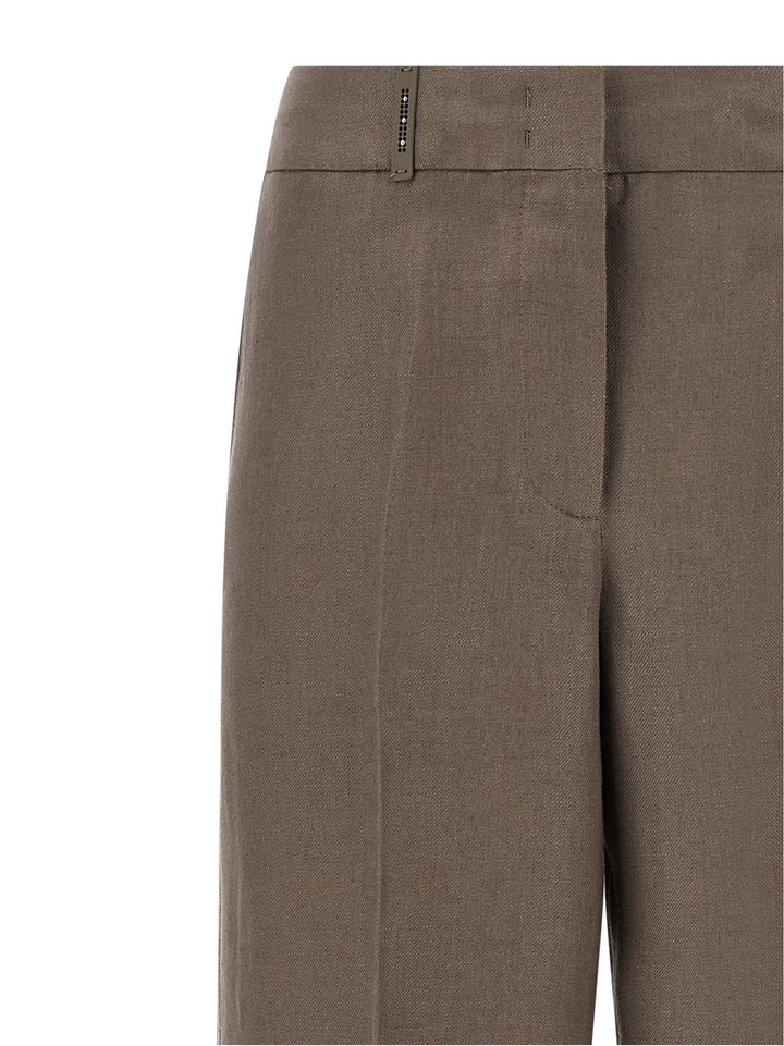 Peserico Linen Trousers Pants - Brown | a5406831a0a1c58c4f0d878ce7236a030da965e1