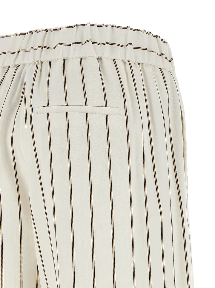 Peserico Pinstriped Twill Pants - White | 86c66c947f55c78a4c6bcaeaed9c4211dfa949bc