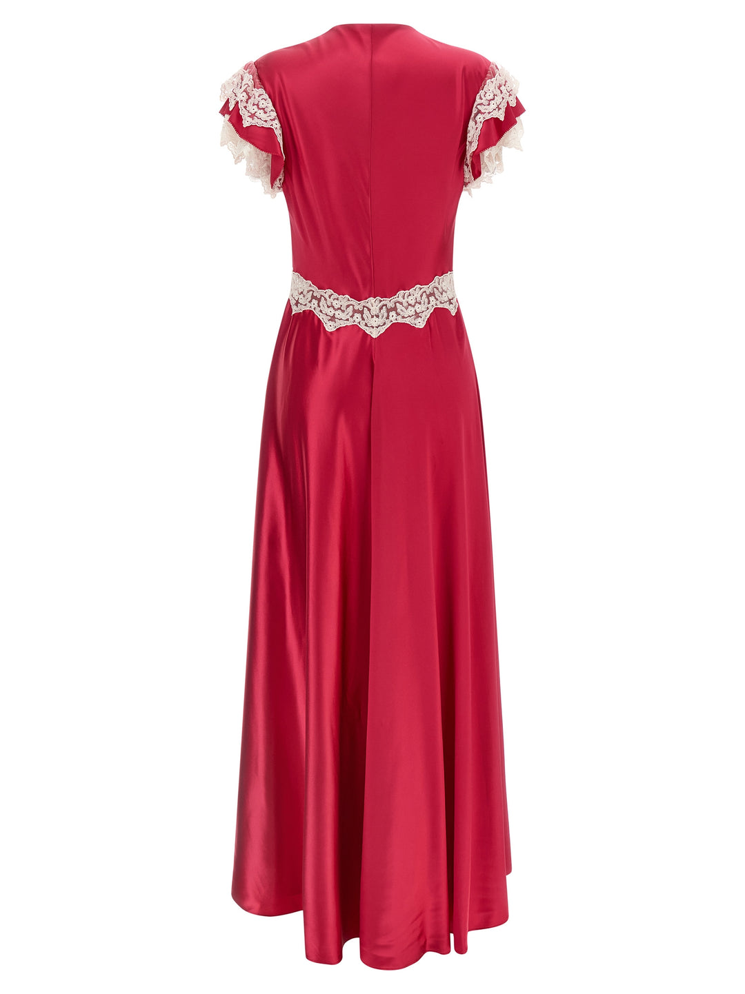 Alberta Ferretti Satin And Lace Dress Dresses - Fuchsia | 2679c2d440cd8e9665847e21986d8a626b4ecd18